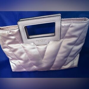 Victoria's Secret Iconic style Satiny Pink Clutch/cosmetic carry-all bag - NWOT